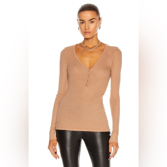 Enza Costa Tops - ENZA COSTA Silk Sleeve Henley Top